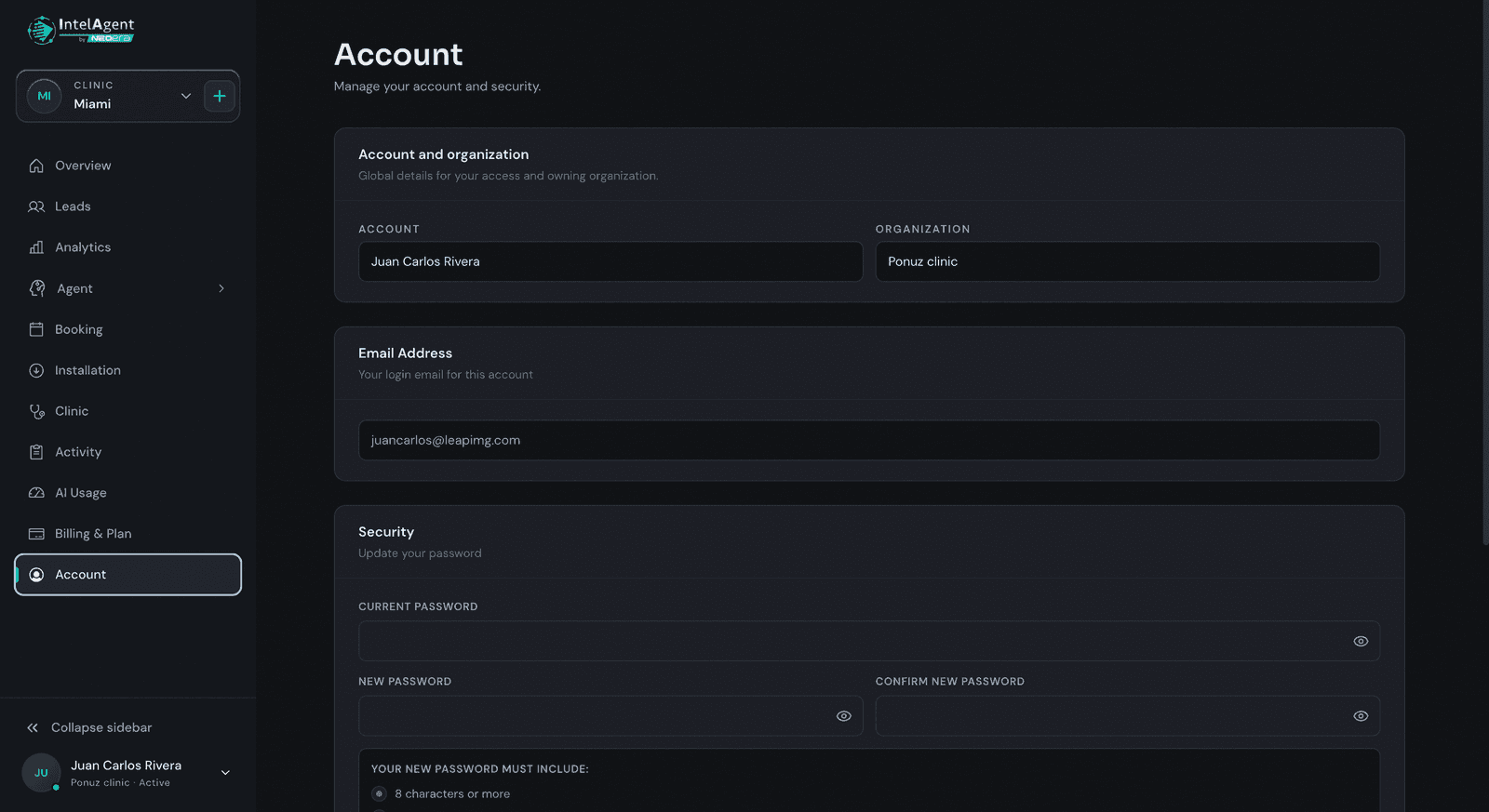 Account & Security Center